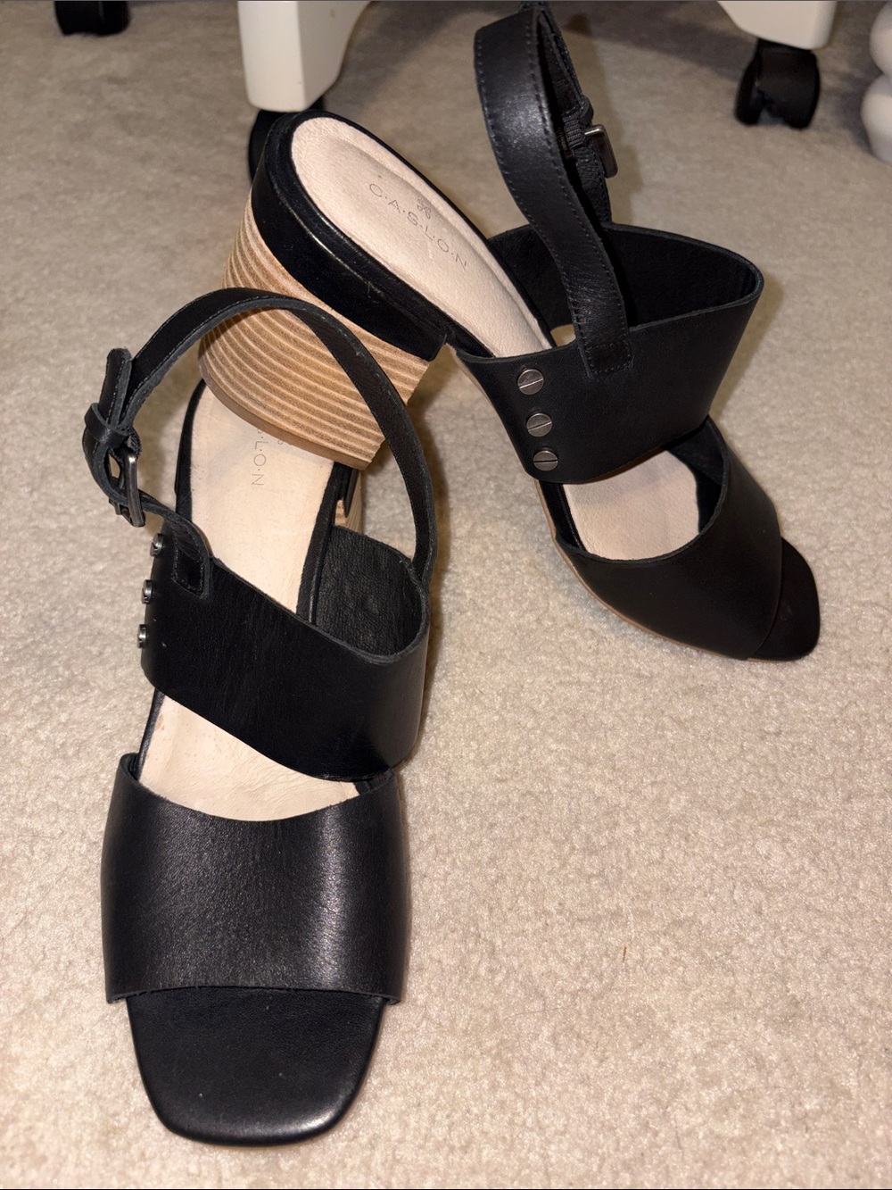 Caslon Braydon Studded Slingback Block Heel Sandals